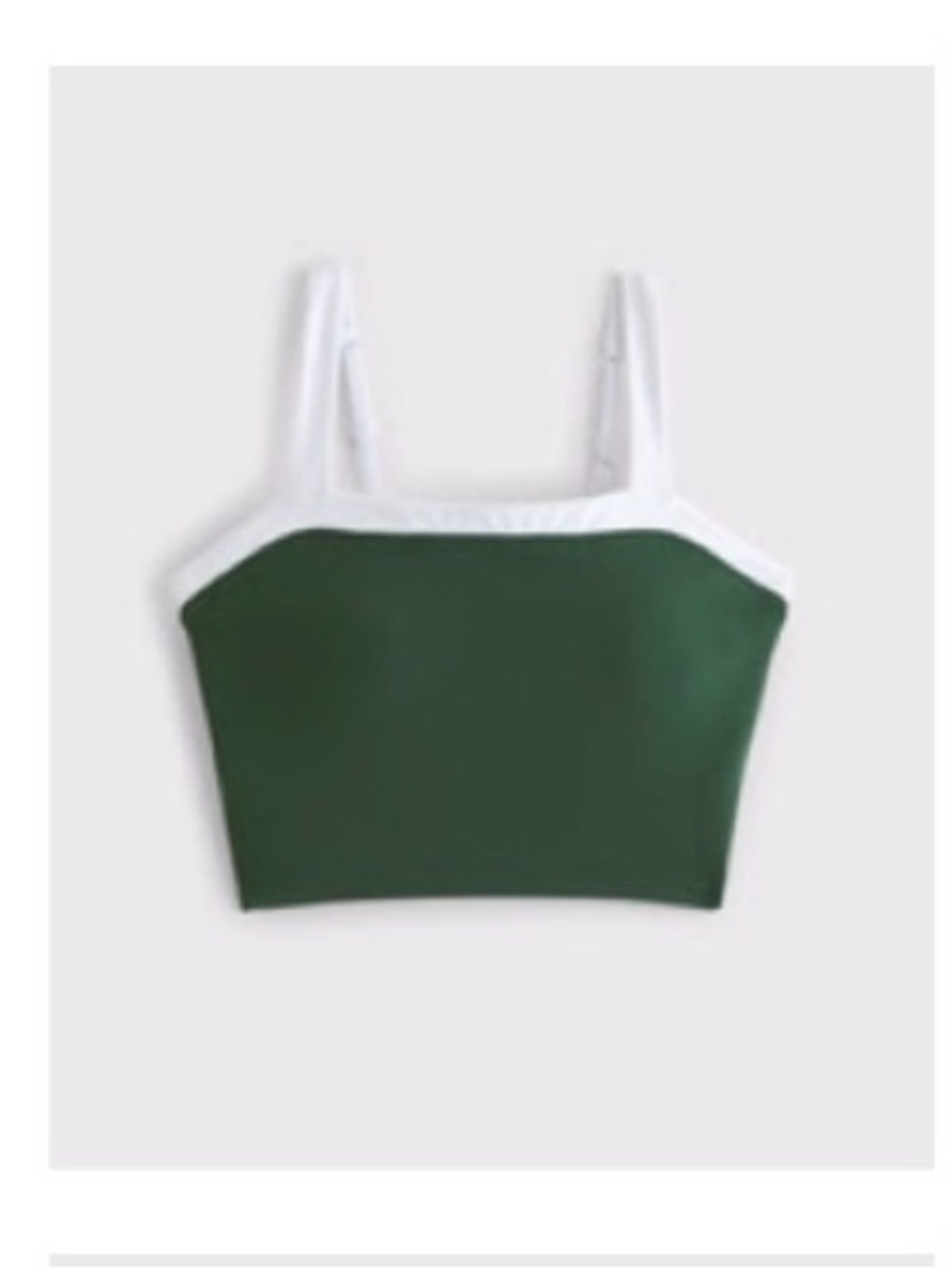 Abercrombie & Fitch YPB Studio Flex Sweetheart Crop Tank Forrest Green